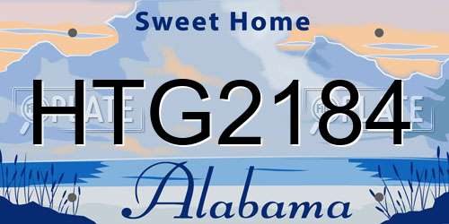 HTG2184 Alabama License Plate