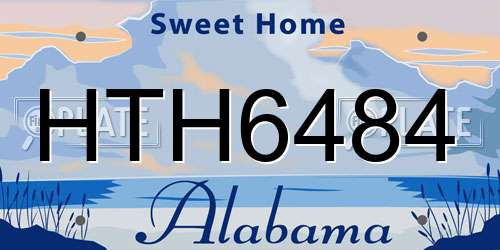 HTH6484 Alabama License Plate