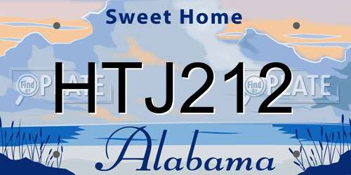 HTJ212 Alabama License Plate