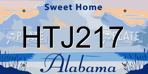 HTJ217 Alabama License Plate