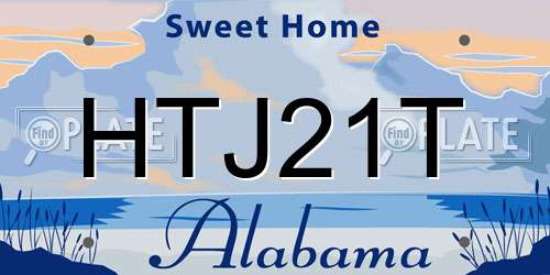 HTJ21T Alabama License Plate
