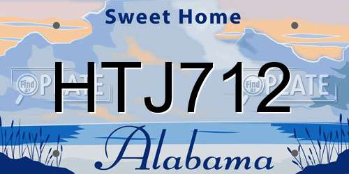 HTJ712 Alabama License Plate