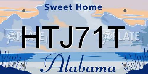 HTJ71T Alabama License Plate
