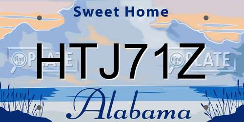 HTJ71Z Alabama License Plate