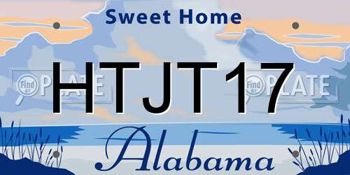 HTJT17 Alabama License Plate