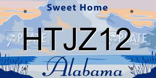 HTJZ12 Alabama License Plate