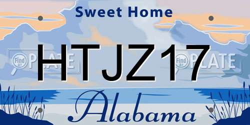 HTJZ17 Alabama License Plate
