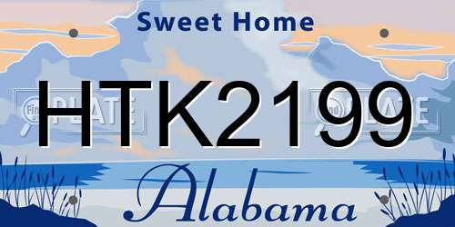 HTK2199 Alabama License Plate