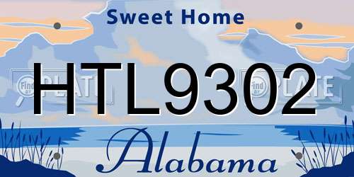 HTL9302 Alabama License Plate
