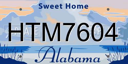 HTM7604 Alabama License Plate