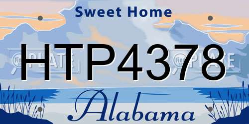 HTP4378 Alabama License Plate