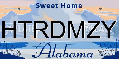 HTRDMZY Alabama License Plate