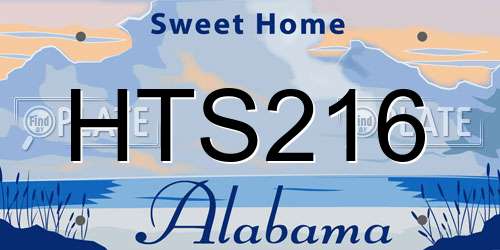 HTS216 Alabama License Plate