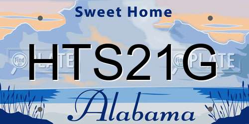 HTS21G Alabama License Plate