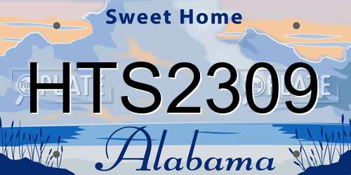 HTS2309 Alabama License Plate