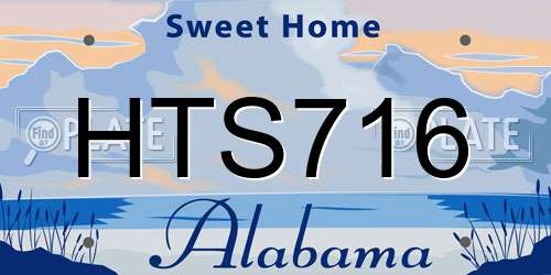 HTS716 Alabama License Plate