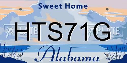 HTS71G Alabama License Plate