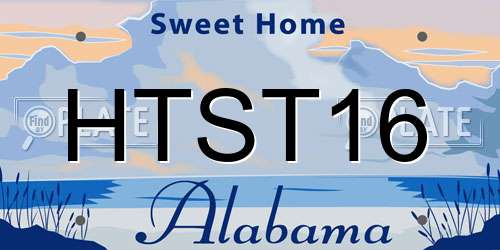 HTST16 Alabama License Plate