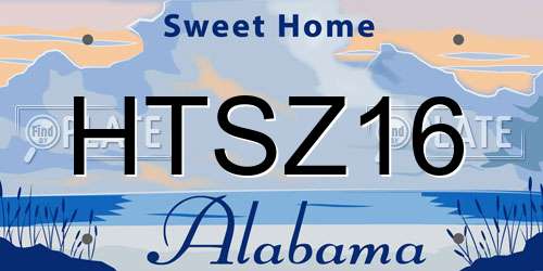 HTSZ16 Alabama License Plate