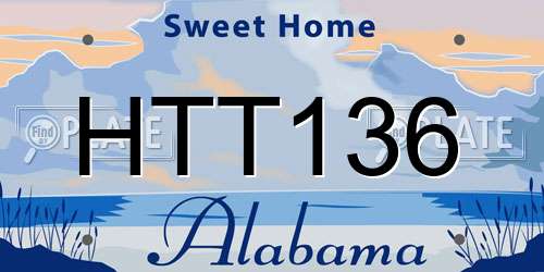 HTT136 Alabama License Plate