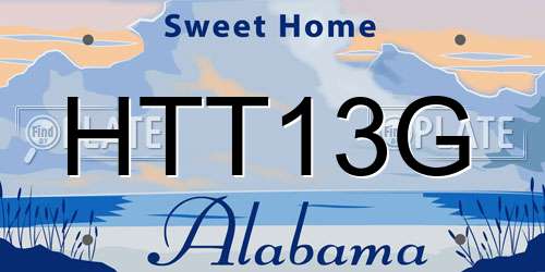 HTT13G Alabama License Plate