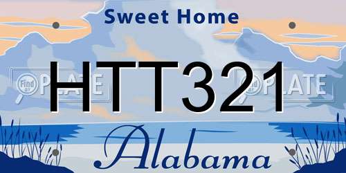 HTT321 Alabama License Plate