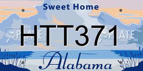 HTT371 Alabama License Plate