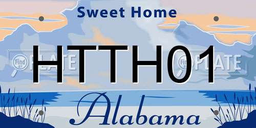 HTTH01 Alabama License Plate