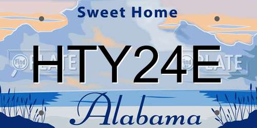 HTY24E Alabama License Plate