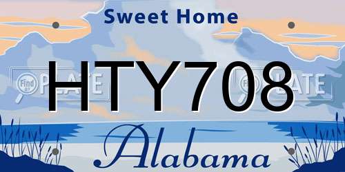 HTY708 Alabama License Plate