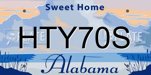 HTY70S Alabama License Plate