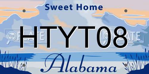 HTYT08 Alabama License Plate