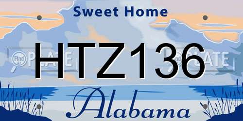 HTZ136 Alabama License Plate