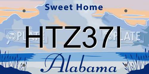 HTZ37I Alabama License Plate
