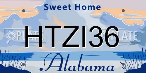 HTZI36 Alabama License Plate