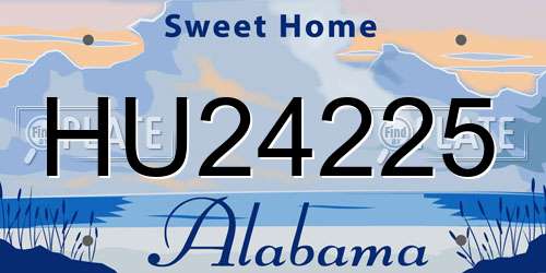 HU24225 Alabama License Plate
