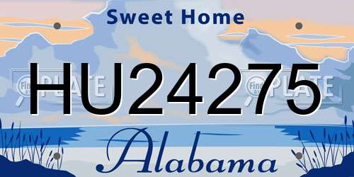 HU24275 Alabama License Plate