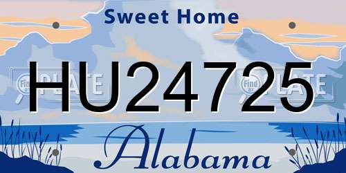 HU24725 Alabama License Plate