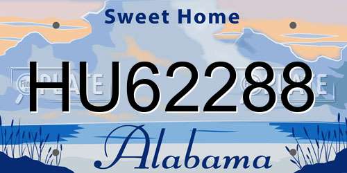 HU62288 Alabama License Plate