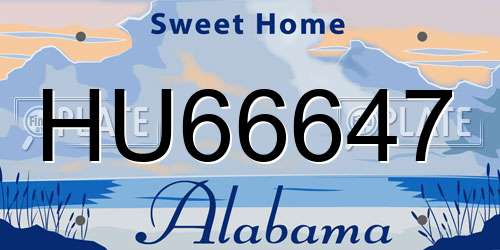 HU66647 Alabama License Plate