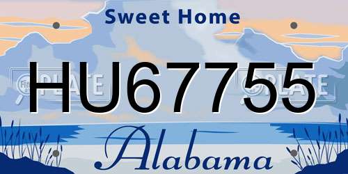 HU67755 Alabama License Plate