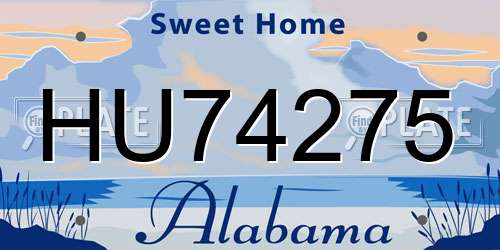 HU74275 Alabama License Plate