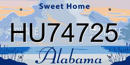 HU74725 Alabama License Plate