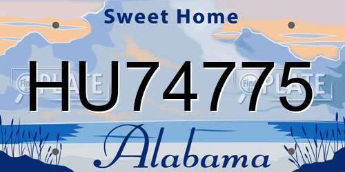 HU74775 Alabama License Plate