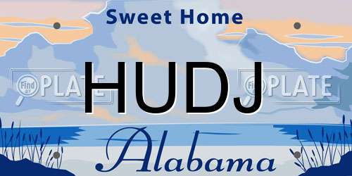 HUDJ Alabama License Plate