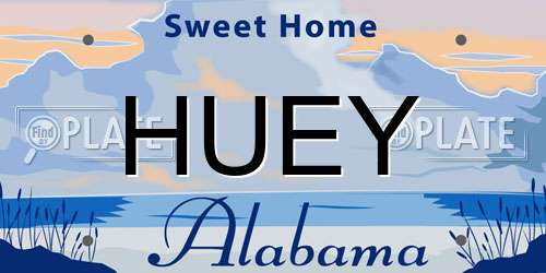 HUEY Alabama License Plate