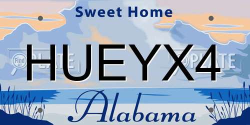 HUEYX4 Alabama License Plate