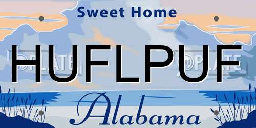 HUFLPUF Alabama License Plate