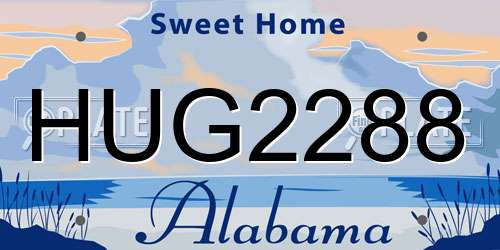 HUG2288 Alabama License Plate