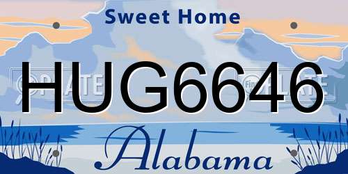 HUG6646 Alabama License Plate